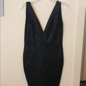 Deep v black tight dress
